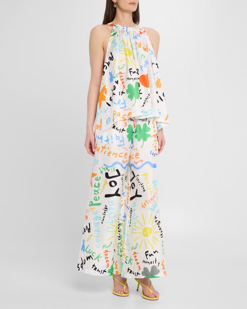 Rianna + Nina Brigitte Kakanias-Print Silk Blouse