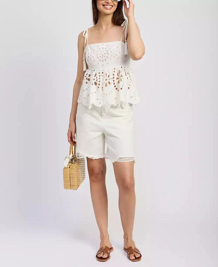 En Saison Women's Courtney Cotton Peplum Top 5