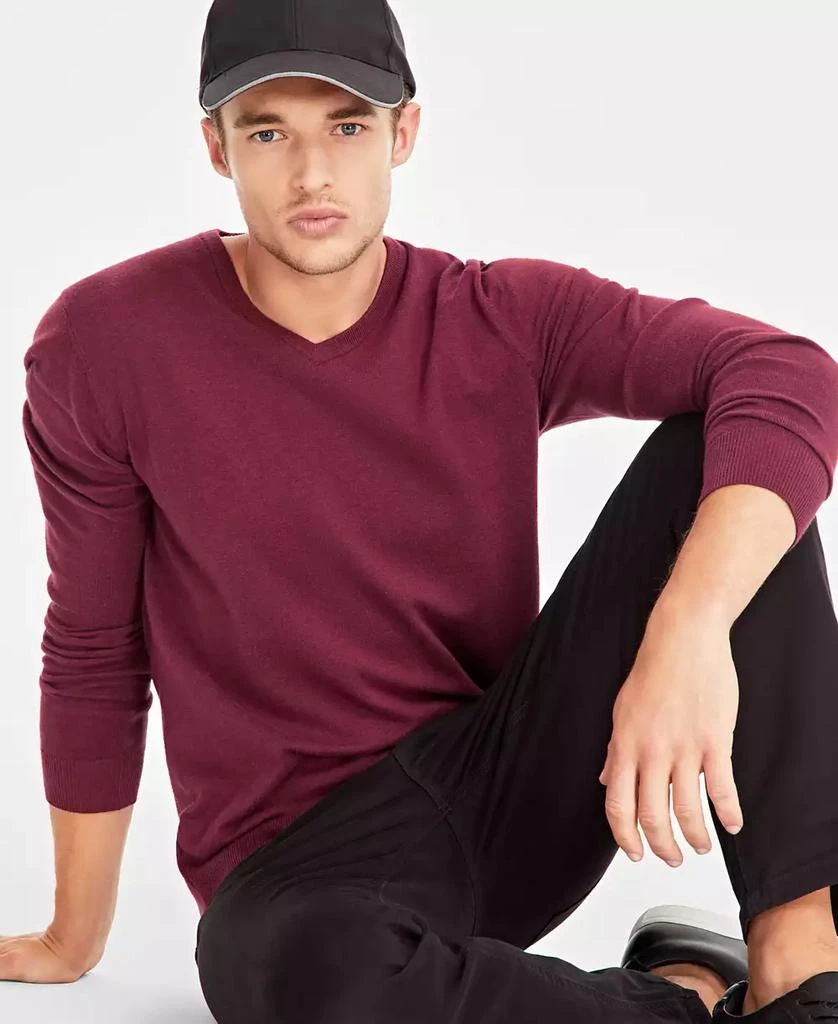 Alfani Men's Solid V-Neck Cotton Sweater, Created for Macy's 3