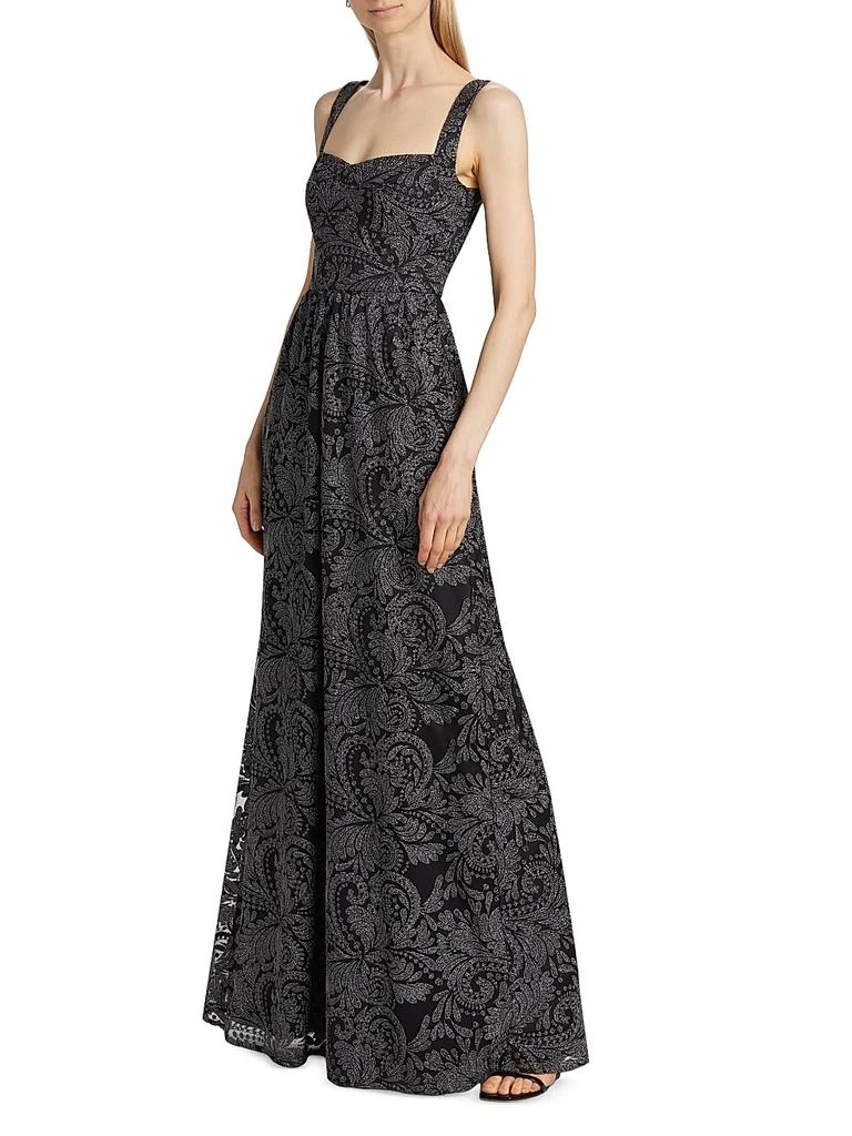 Saloni Rachel Paisley Tulle Maxi Dress 2