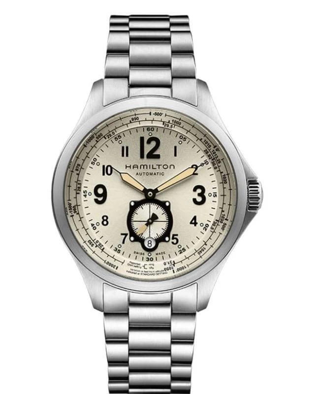 Hamilton Hamilton Khaki Aviation QNE Auto Beige Dial Stainless Steel Men's Watch H76655123 1