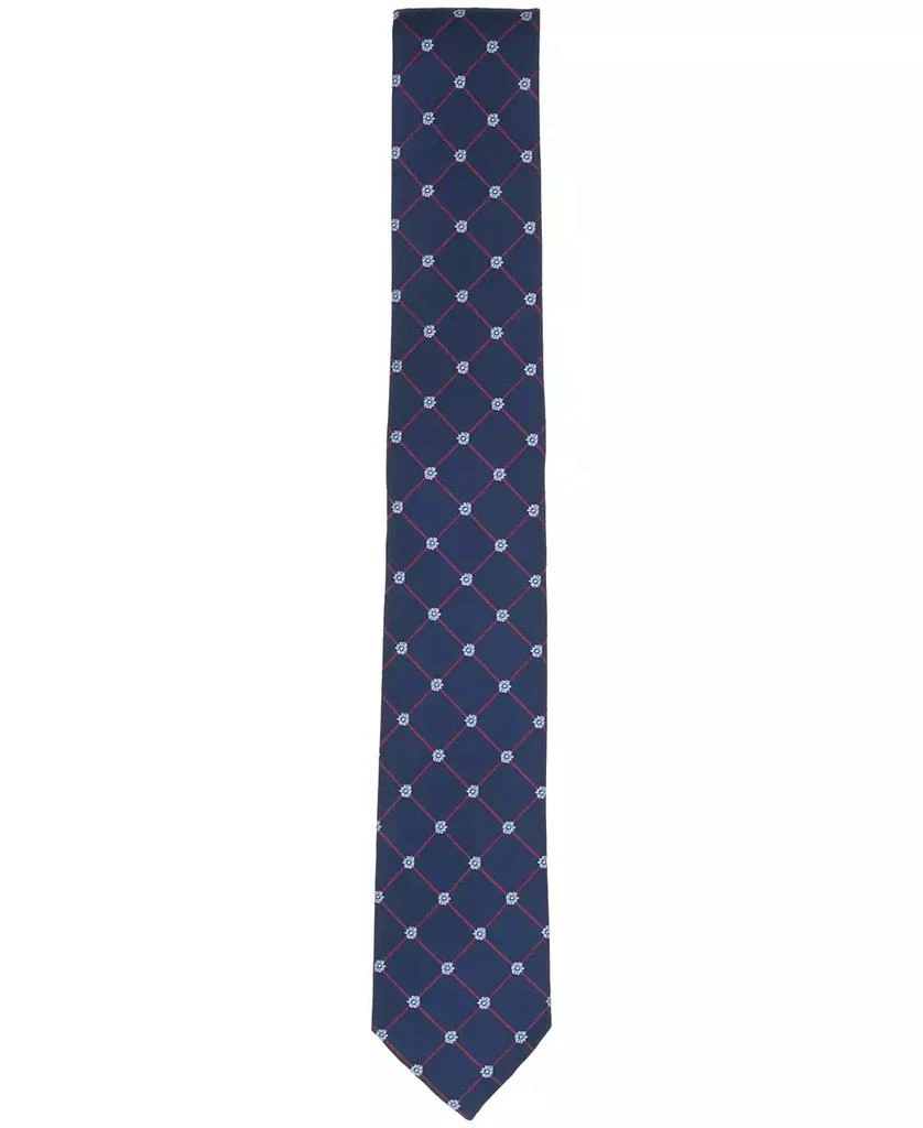 Bar III Men's Floral and Club Grid Pattern Tie, Macy's Exclusive 2