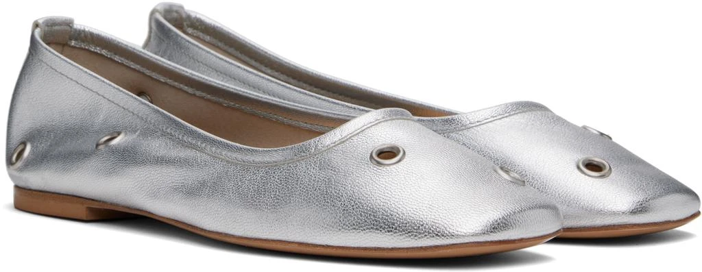 mfpen Silver Eyelet Ballerina Flats 4
