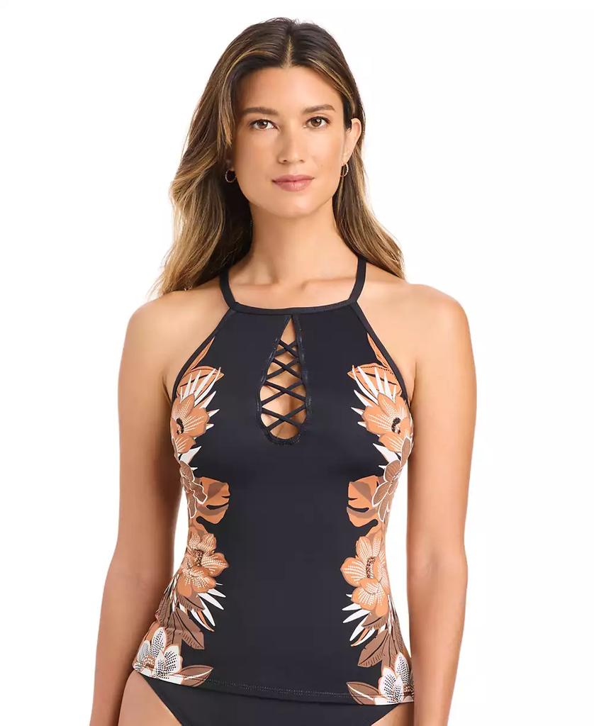 Bleu Rod Beattie Women's Moddy Blooms Hi-Neck Tankini
