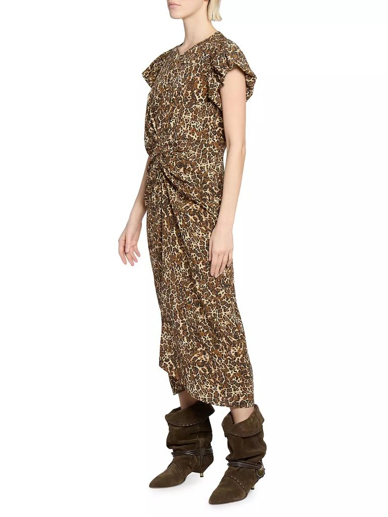 Isabel Marant Terena Leopard Silk-Blend Midi-Dress 4