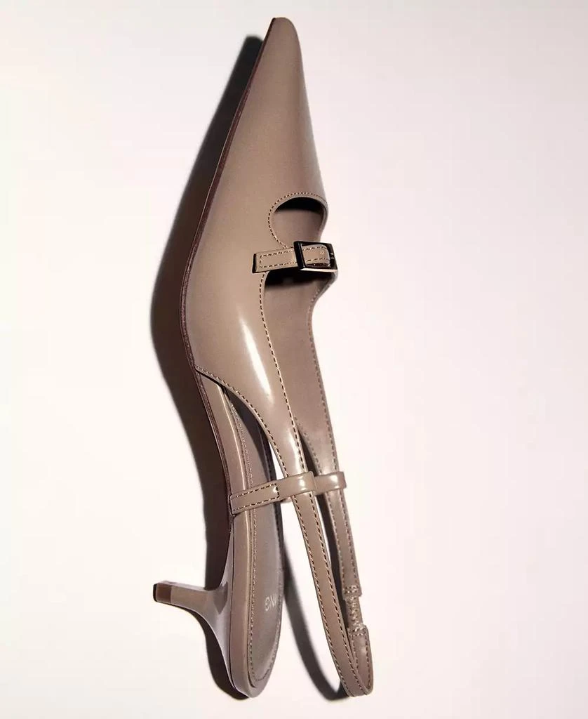 Mango Women's Buckle Detail Slingback Heeled Shoes 2