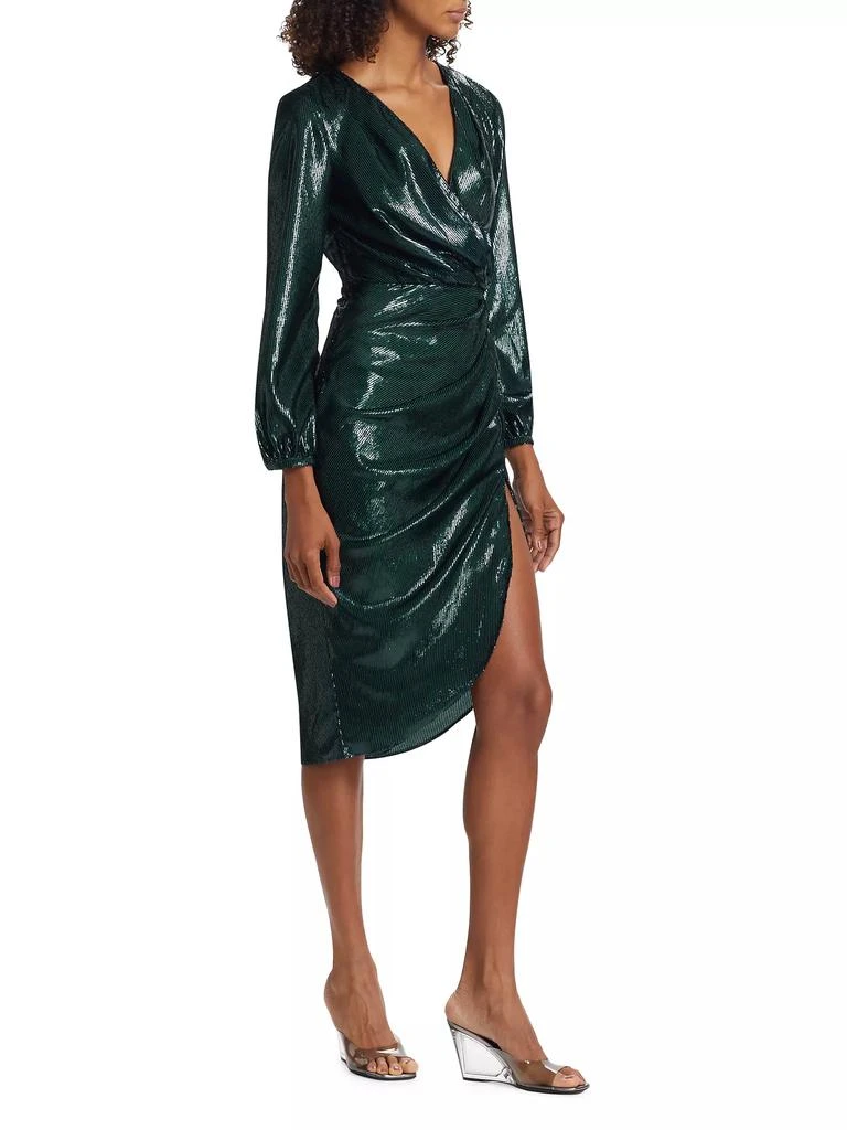 Amanda Uprichard Roma Metallic Long-Sleeve Midi-Dress 3