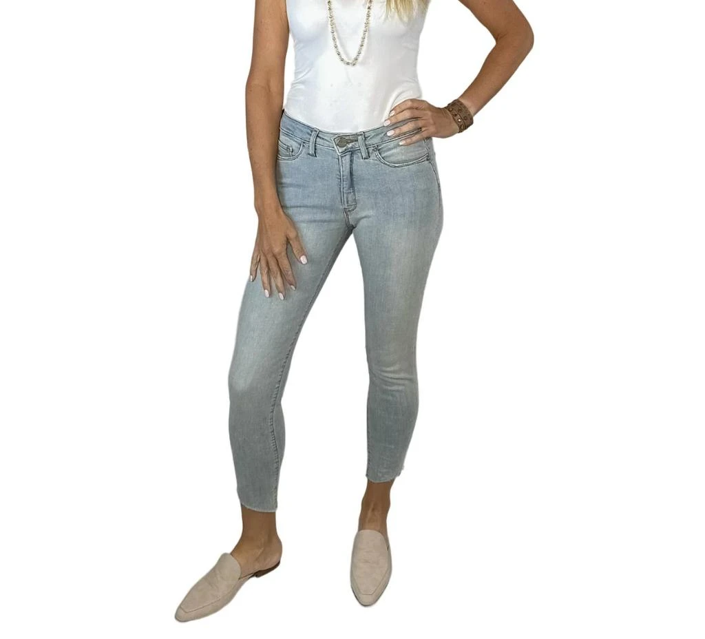Lola Jeans Blair Mid Rise Ankle Skinny Jeans In Silver Lake 1
