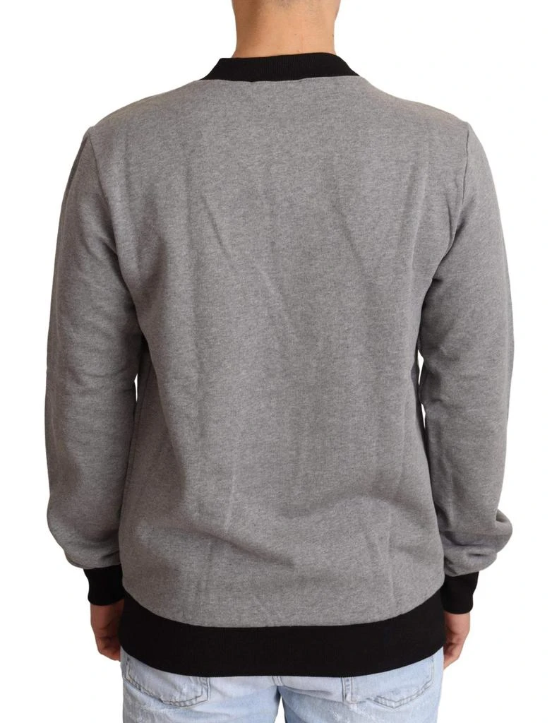 Dolce Gabbana Gray Crown King Cotton Pullover Sweater – On Sale