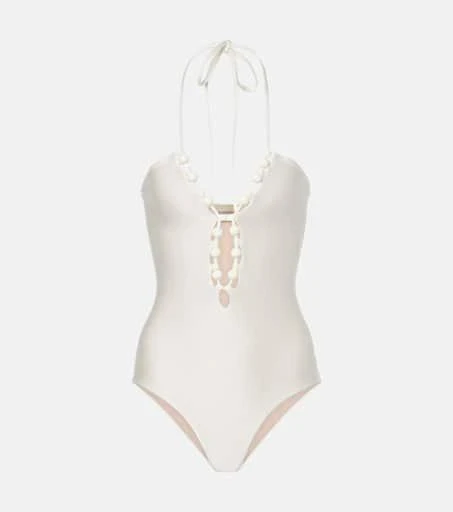 Adriana Degreas Embellished halterneck swimsuit 1