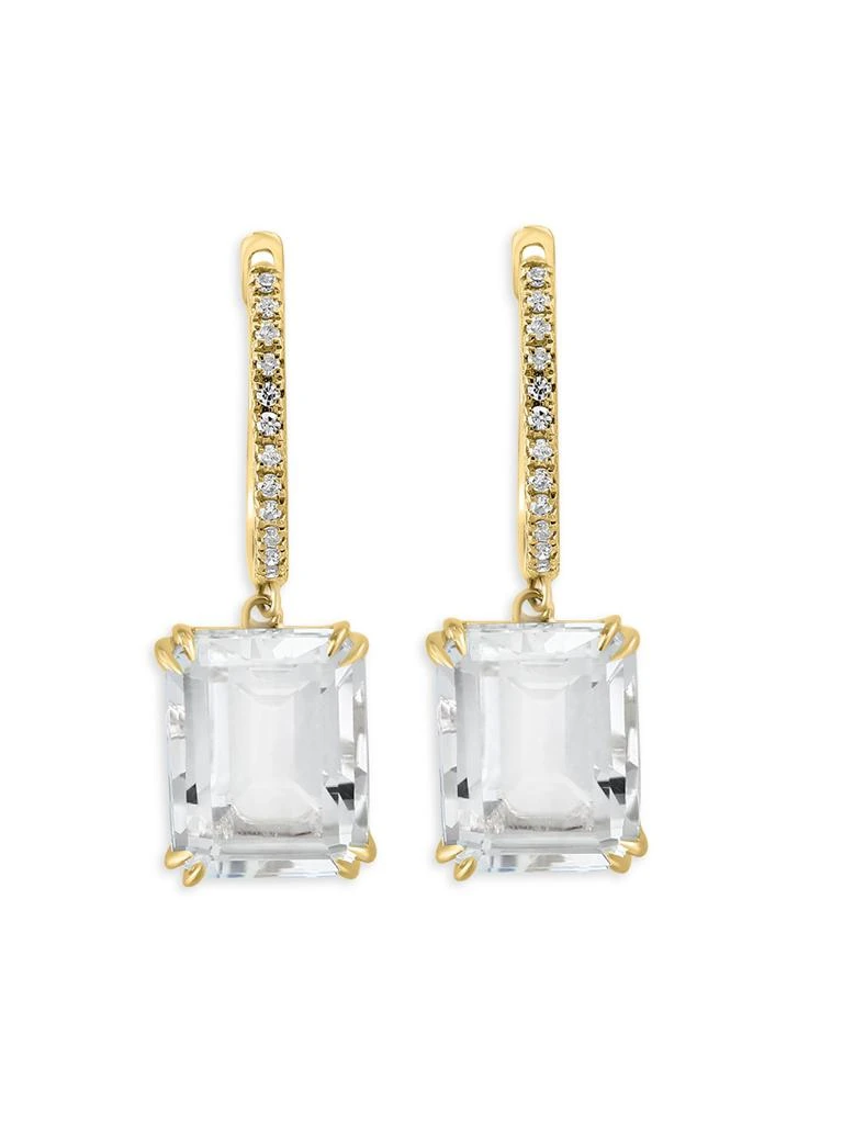 Effy 14K Yellow Gold, White Topaz
0.09 TCW Diamond Huggie Earrings