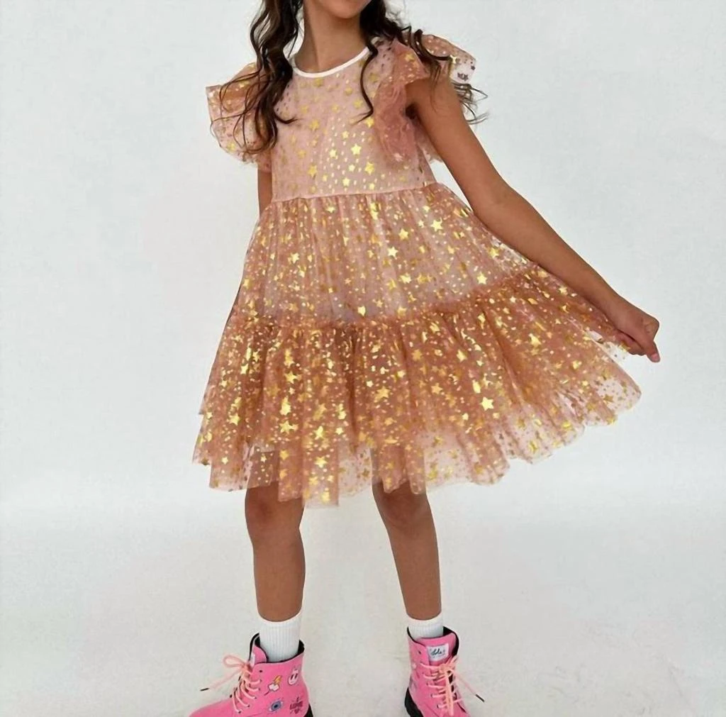 Lola + The Boys Lola + The Boys - Girls Goldie Star Dress 2
