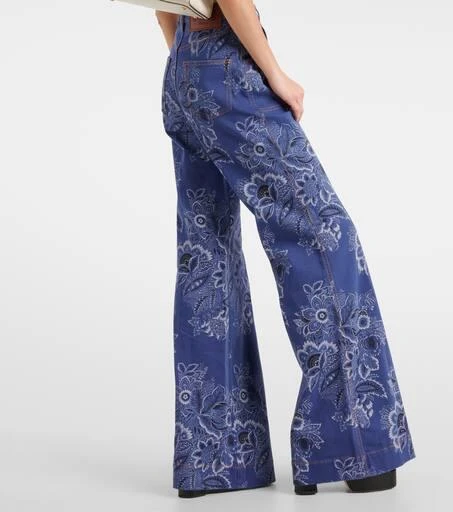 ETRO Floral high-rise flared jeans 6