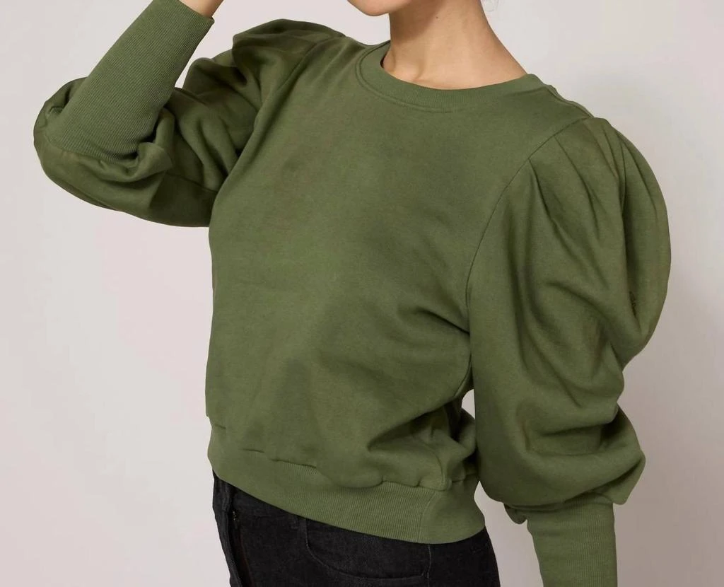 Cleobella Indi Sweatshirt In Army Green 2