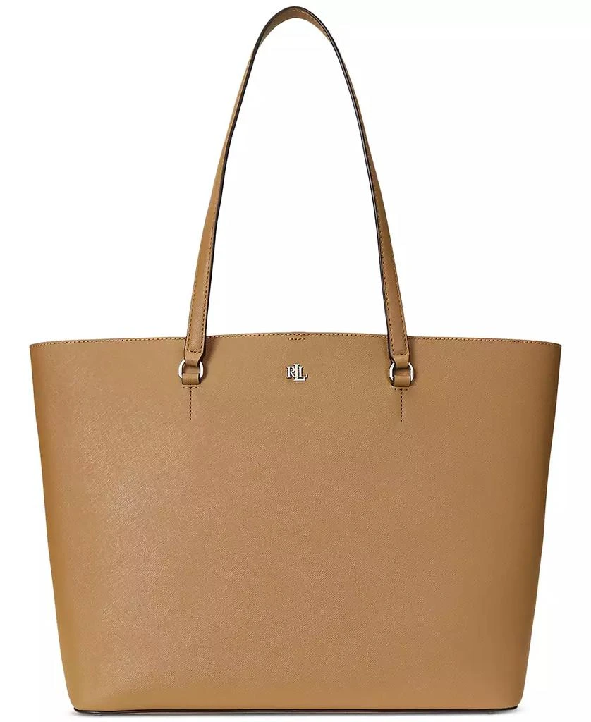 Ralph Lauren Karly Crosshatch Leather Large Tote 1