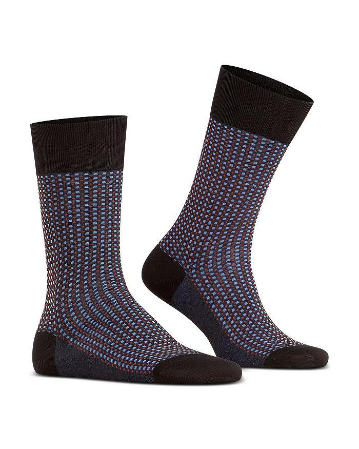 FALKE Uptown Tie Cotton & Nylon Grid Crew Socks 3