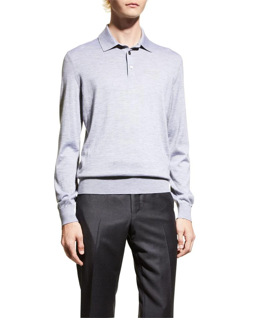 Zegna Men's Cashmere-Silk Polo Shirt 1