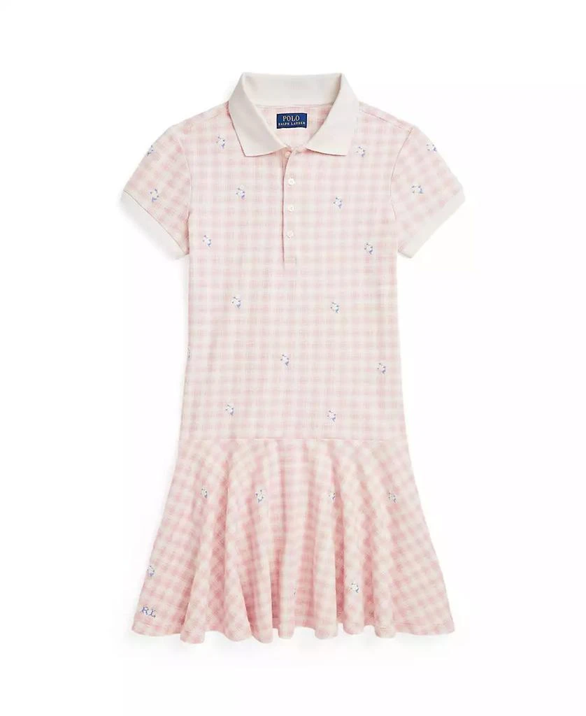 Ralph Lauren Big Girls Plaid Floral Stretch Mesh Polo Dress new arrivals
