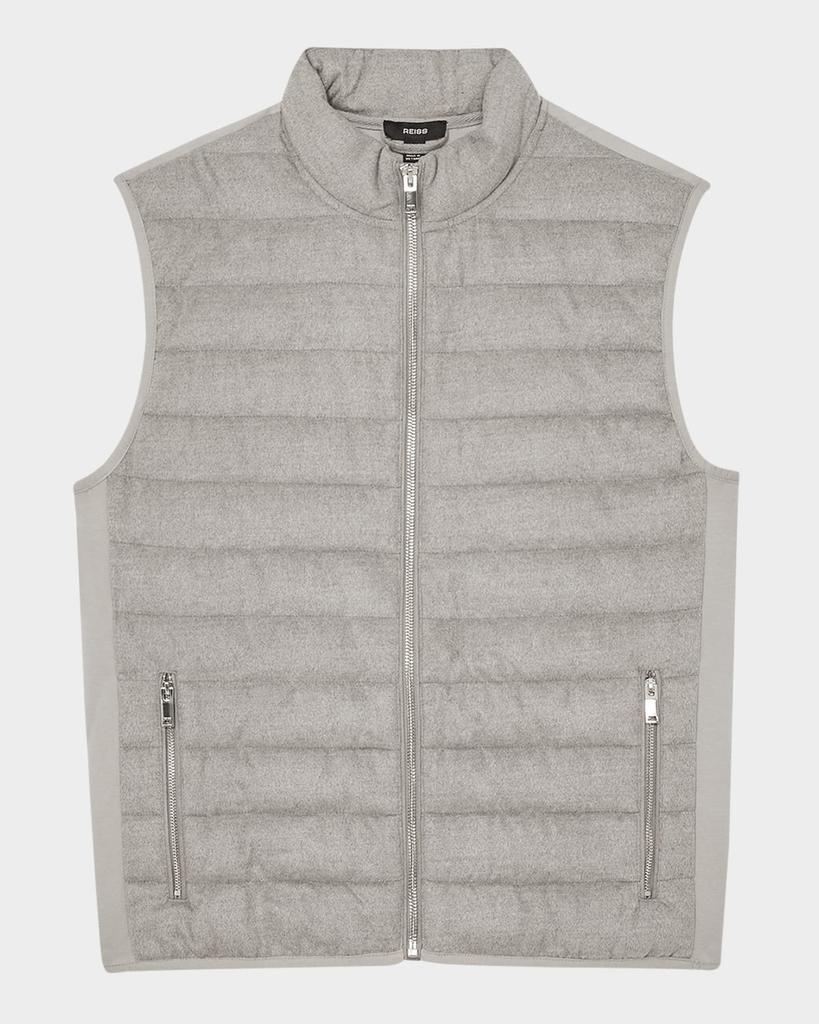 REISS Men's Field Brushed Jersey Quilted Gilet