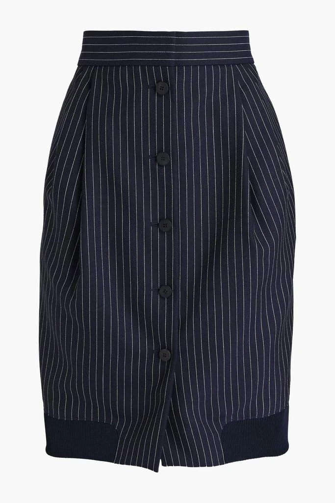 Chloé Pleated pinstriped wool skirt 1