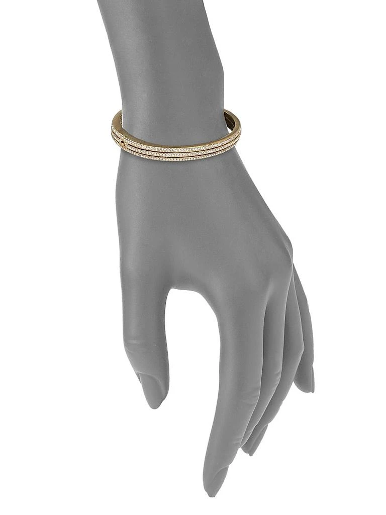Adriana Orsini Goldtone Pavé Crystal Three-Row Bangle Bracelet 2