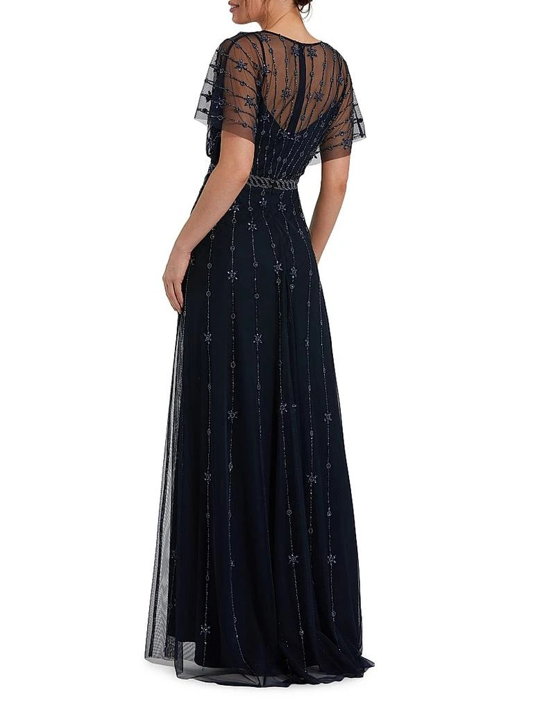 Mac Duggal Crystal-Embellished Flutter-Sleeve A-Line Gown - Dresses &  Skirts - Free Shipping - BeyondStyle