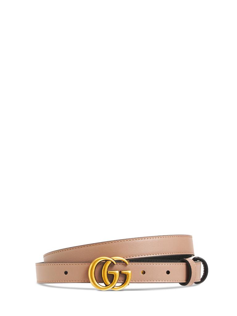 Gucci 2cm Gg Marmont Reversible Thin Belt