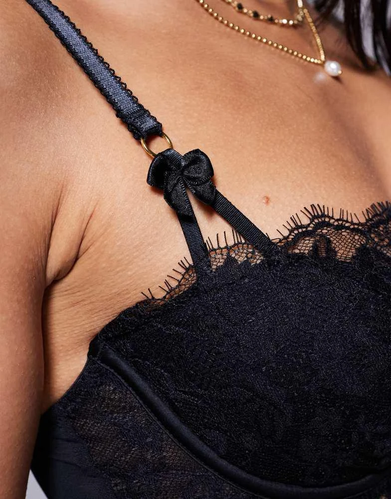 Boux Avenue Boux Avenue Floretta lace balconette bra in black 4