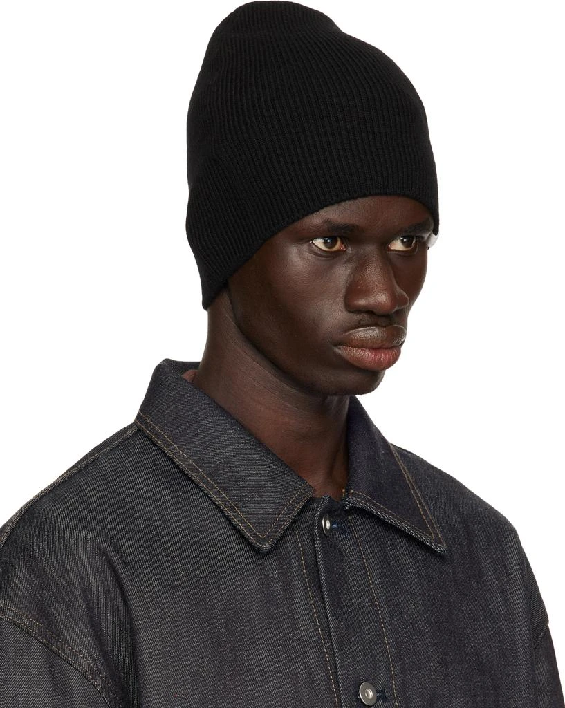 Jil Sander Black Rib-Knit Beanie 2