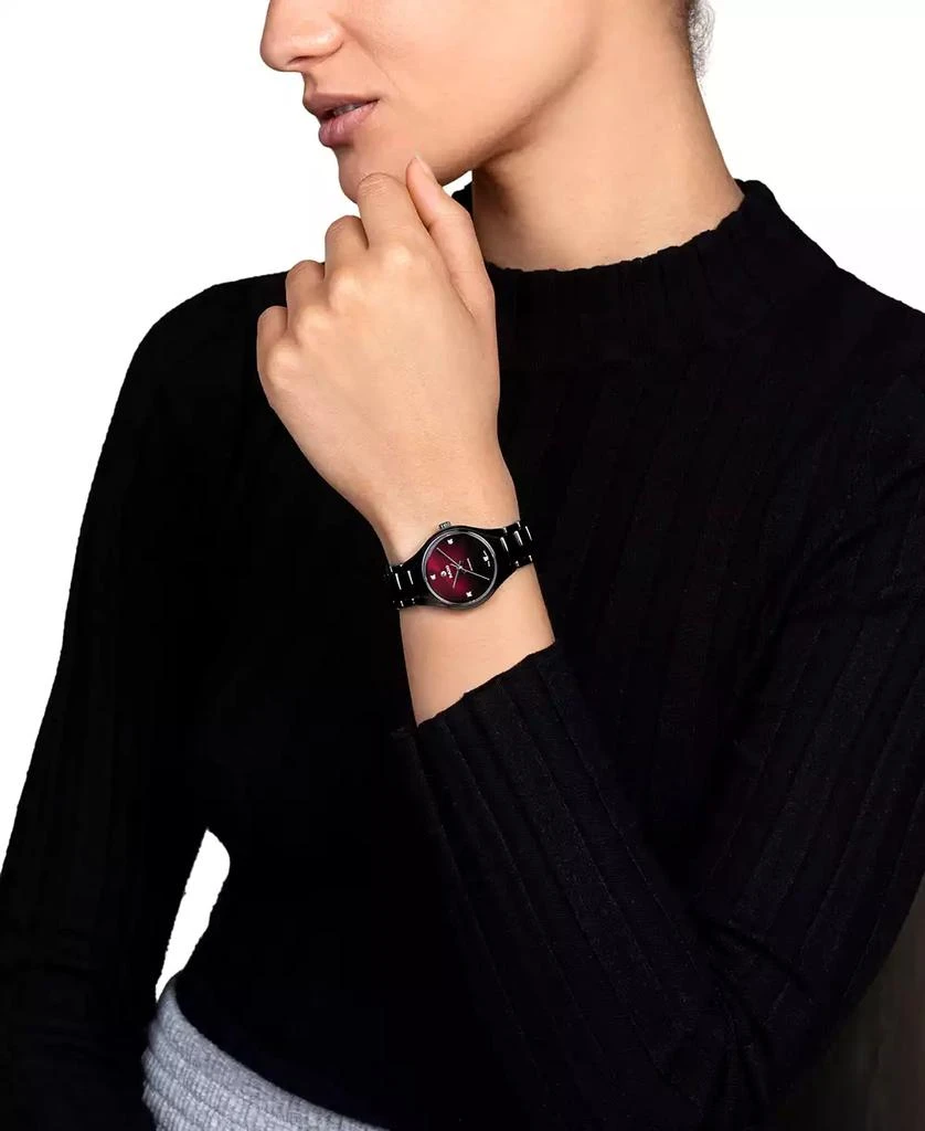 Rado Women's Swiss Automatic True Diamond Accent Black High-Tech Ceramic Bracelet Watch 30mm 3