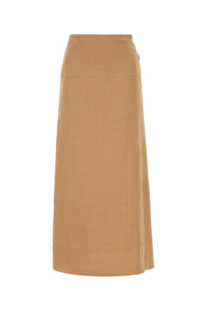 Le Kasha Camel Linen Skirt 1