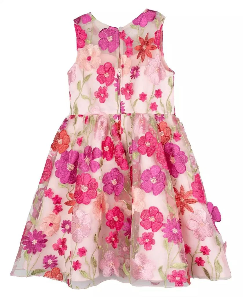 Rare Editions Toddler and Little Girls 3D Floral Embroidered Social Dress 4