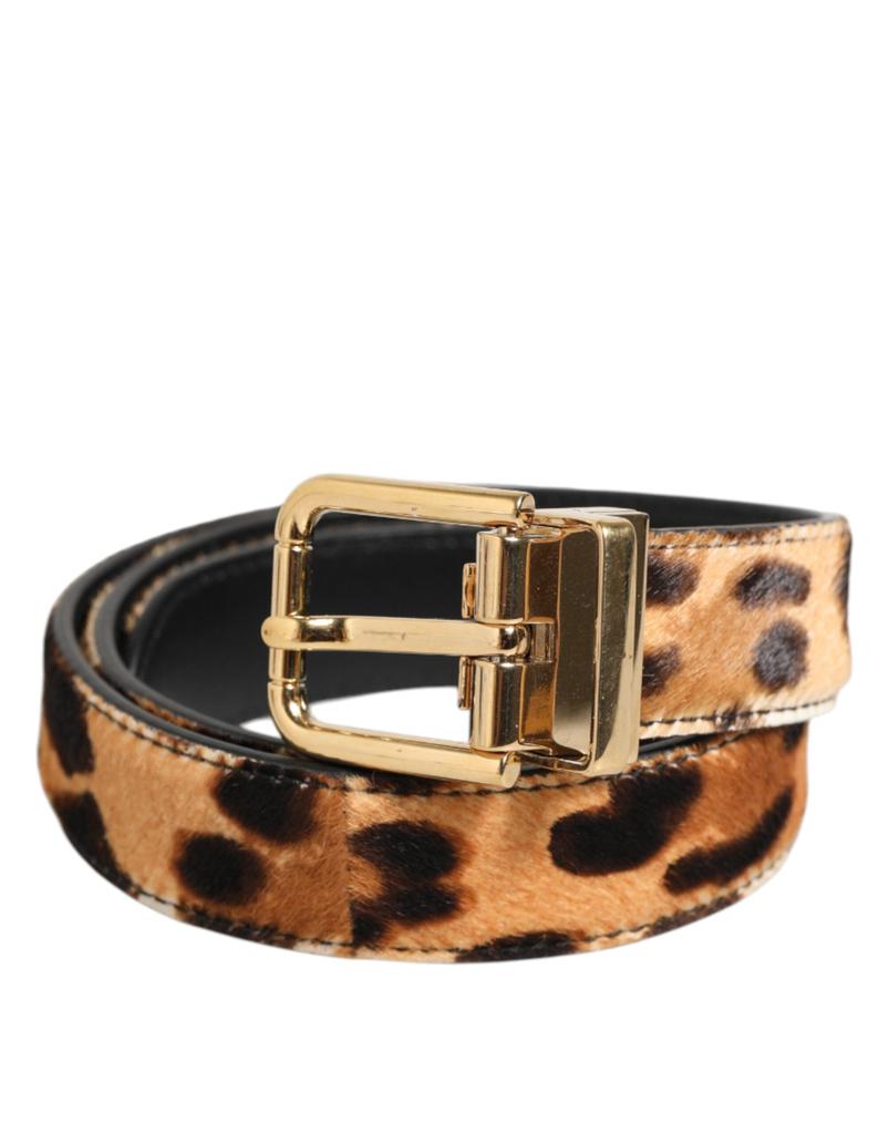Dolce 
Gabbana Dolce 
Gabbana Brown Leather Leopard Print Metal Buckle Belt