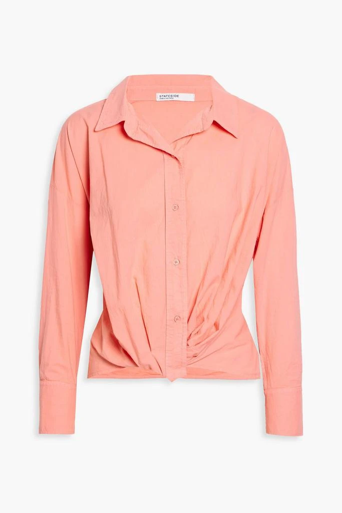Stateside Twist-front cotton-poplin shirt 1