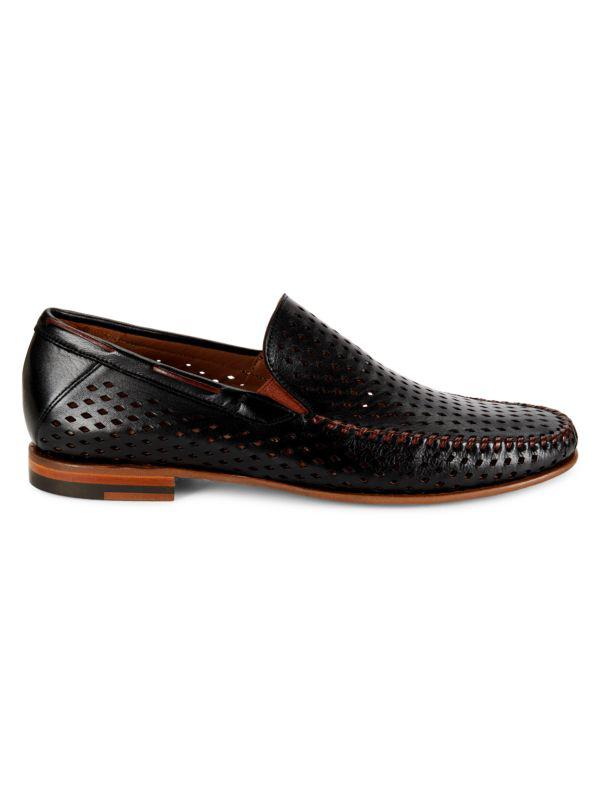 Mezlan Perforated Leather Slip-On Shoes
