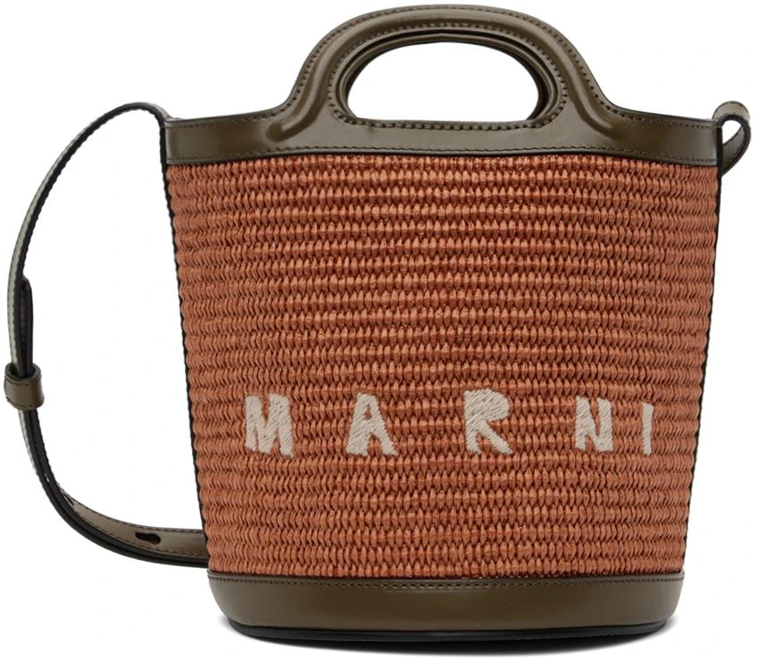 Marni Orange & Khaki Mini Tropicalia Bucket Bag 1
