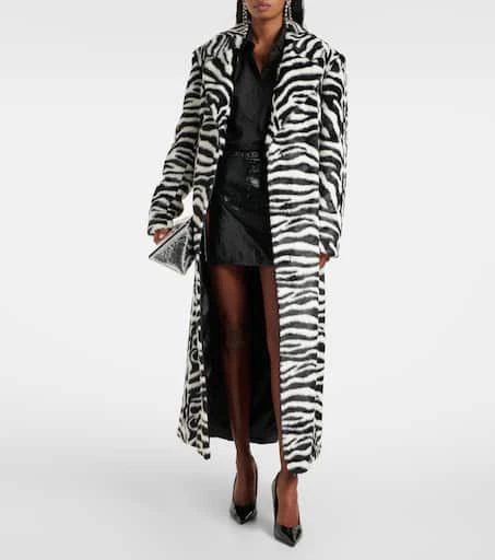 ROTATE Birger Christensen Zebra-print faux fur coat 2