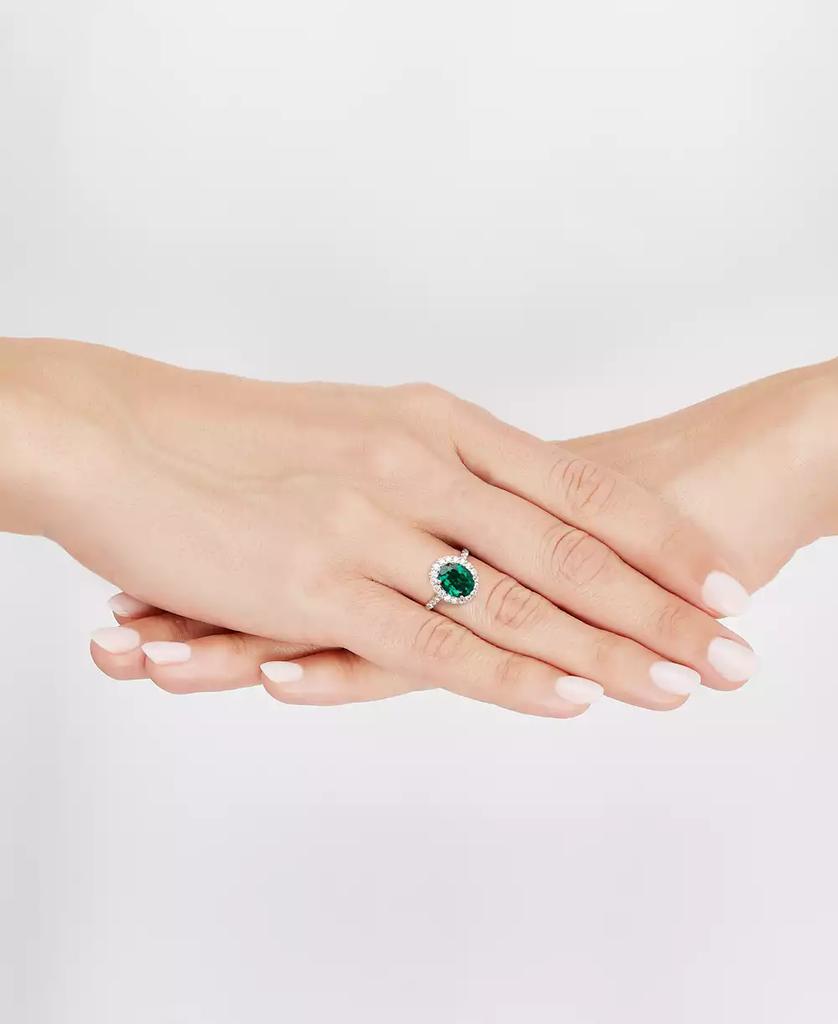 Grown With Love Lab Grown Emerald (2-5/8 ct. t.w.) & Lab Grown Diamond (1/2 ct. t.w.) Oval Halo Ring in 14k Gold
