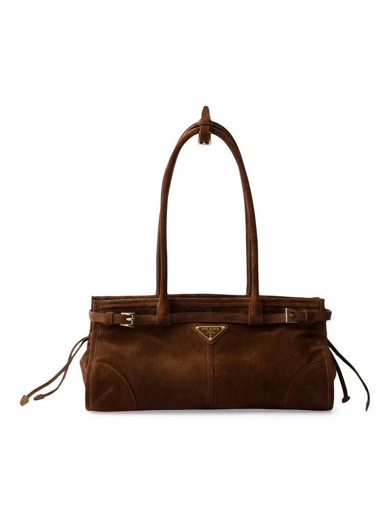Prada Bonnie Medium Suede Top Handbag 1
