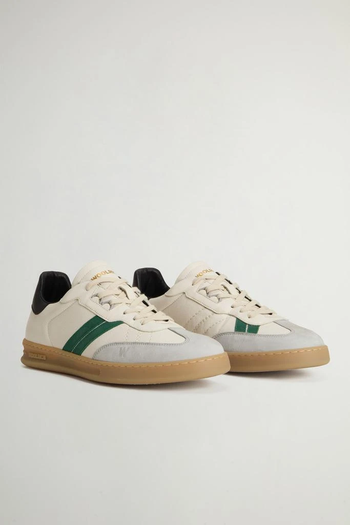 Woolrich Doubleu Tennis Sneakers in Leather with Side Stripes - Men - White 2