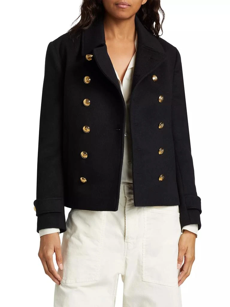 Nili Lotan Ornella Wool Cropped Peacoat 3