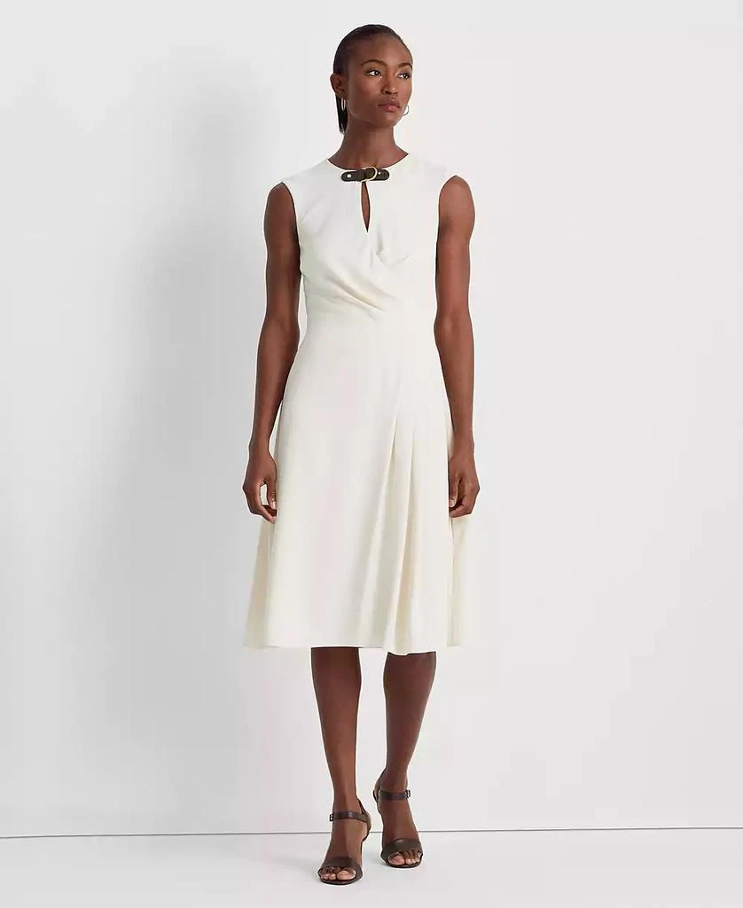 Ralph Lauren Women's Faux-Leather-Buckle A-Line Dress 1