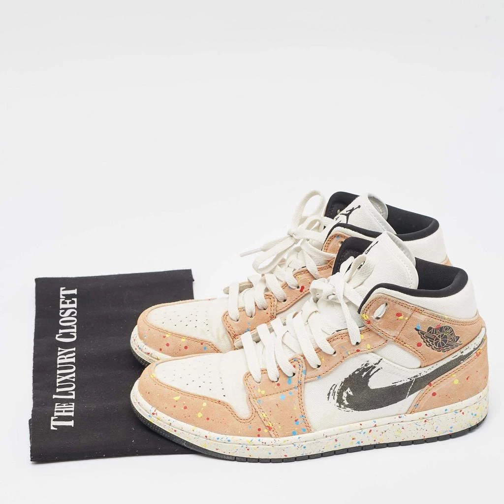 Jordan Air Jordans Multicolor Suede and Canvas Jordan 1 Mid SE Brushstroke Sneakers Size 42 9