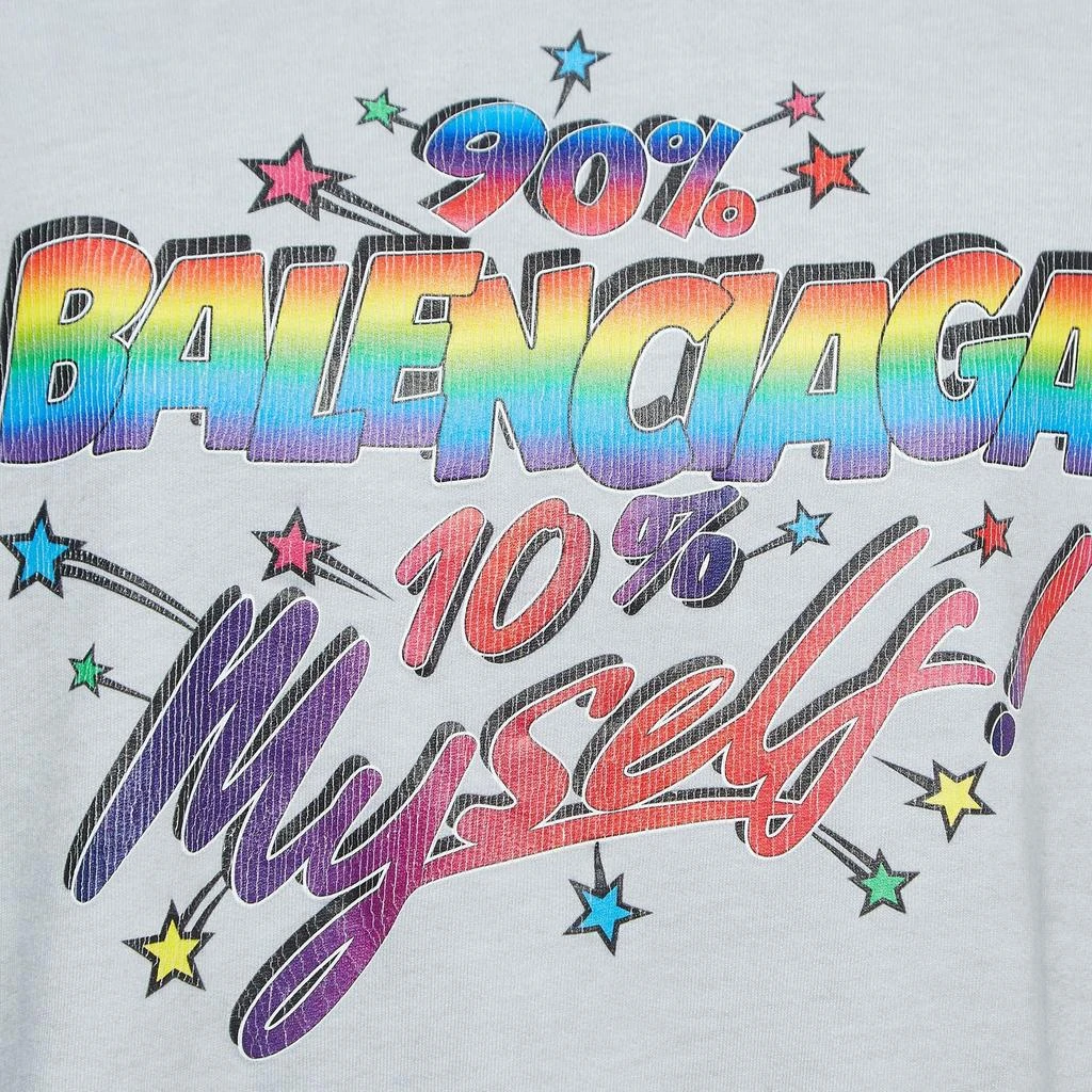 Balenciaga Balenciaga Grey Distressed Cotton Graphic Print Hoodie S 3