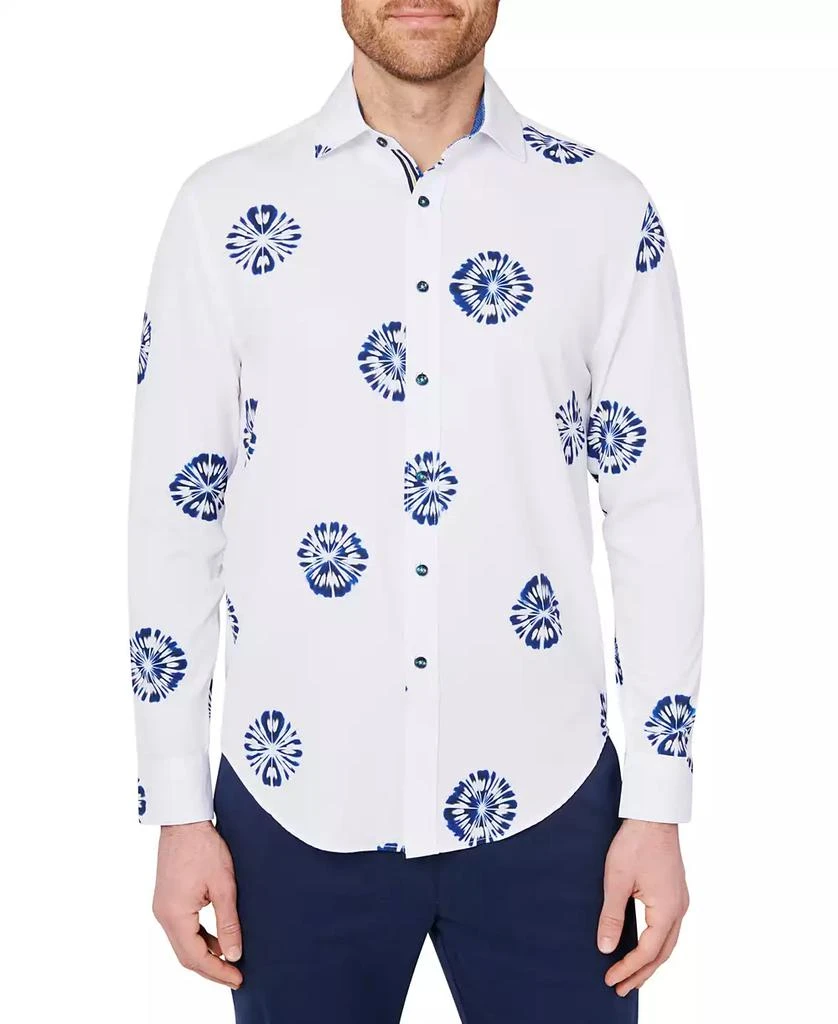 Society of Threads Men's Slim Fit Non-Iron Floral Performance Stretch Button-Down Shirt 1