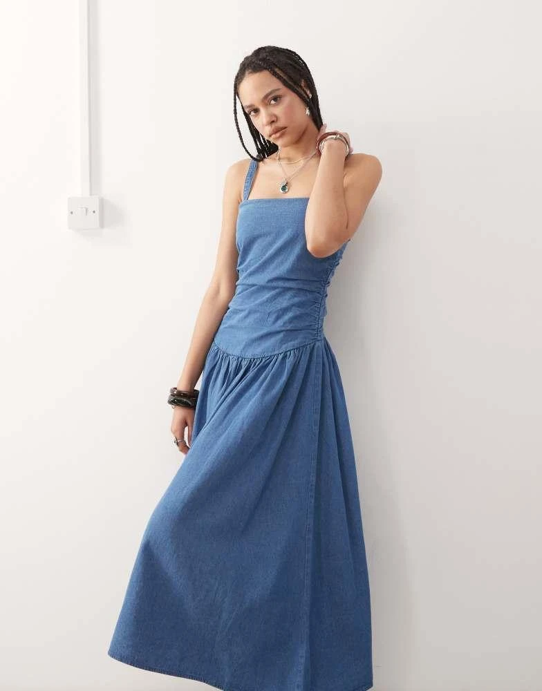 drop waist jean dress Dress - Purple Cassie Pleated Dress For Evening - self-cntrd main image 1