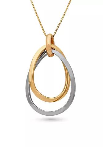 Belk & Co. Co. 10K Yellow Gold And White Gold Loop Pendant Necklace
