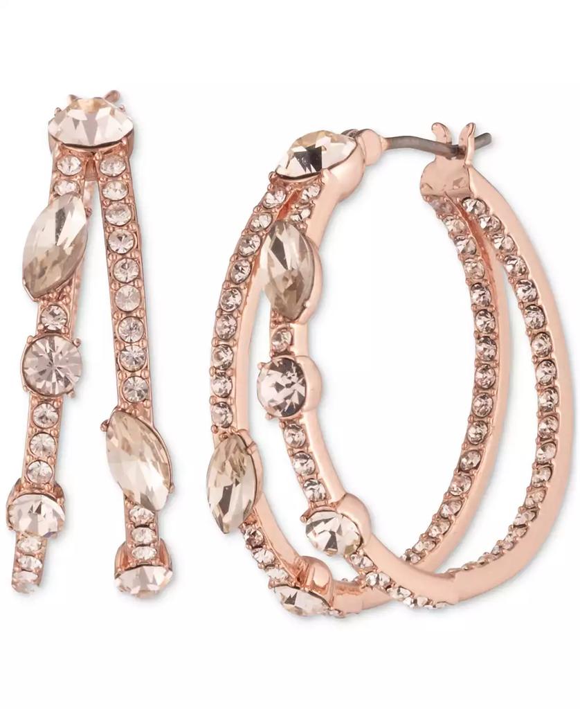 Givenchy Small Mixed Crystal Split-Hoop Earrings, 0.86"