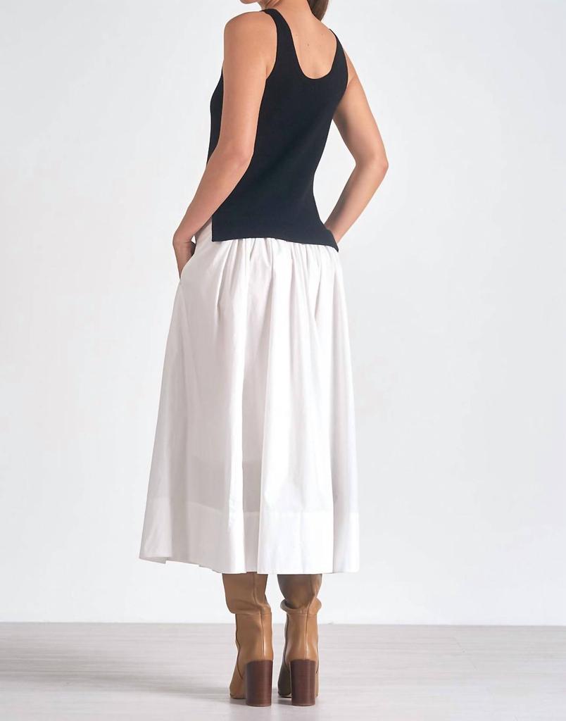 Elan Elan - Tank Top Cotton Skirt Midi Dress