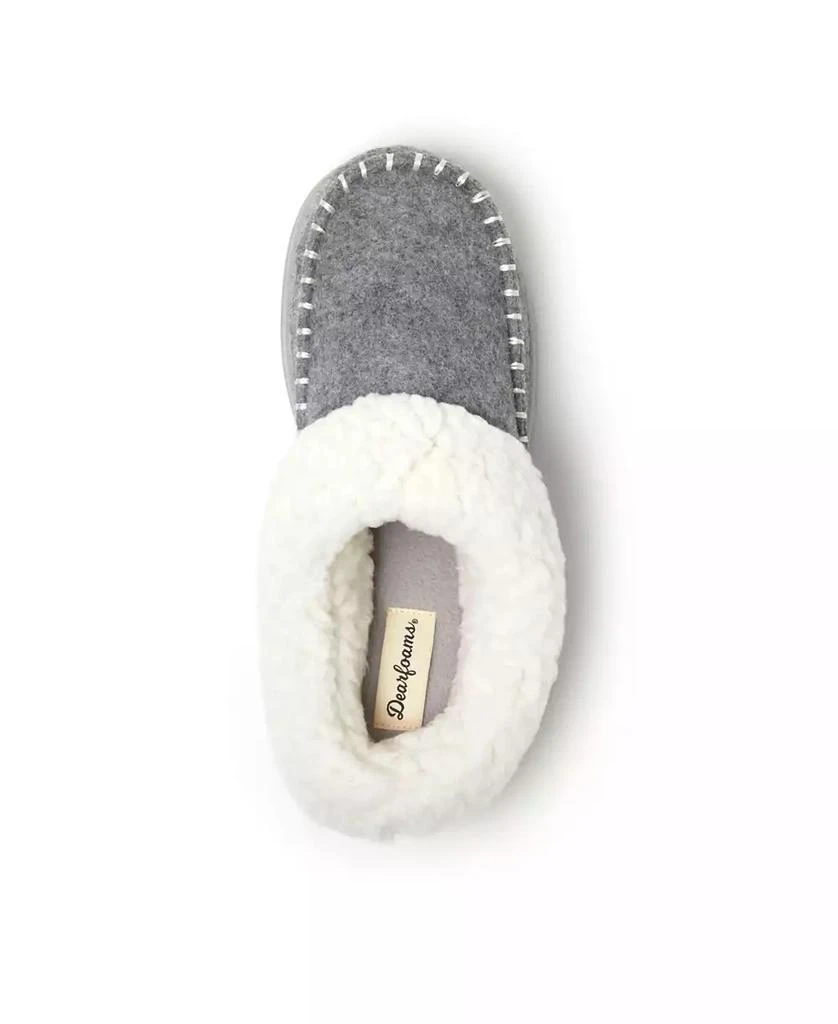 Dear Foams Women's Nyla Felted Plaid Moc Toe Clog Slippers 4